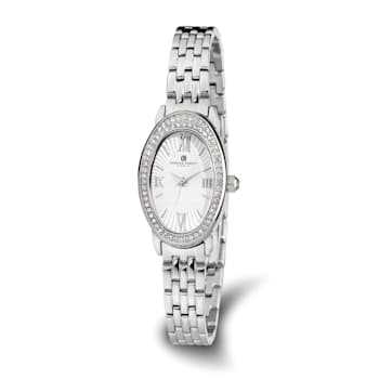 Charles Hubert Ladies Stainless Steel Crystal Bezel 21x32mm Watch