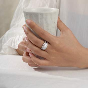 White Cubic Zirconia Platinum Over Sterling Silver Ring 3.51ctw