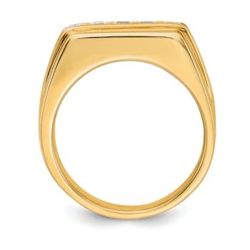 14K Yellow Gold Lab Grown Diamond SI1/SI2, G H I, Men's Ring