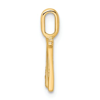 14K Yellow Gold Diamond Letter W Initial Pendant