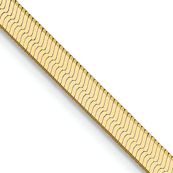 14K Yellow Gold 3mm Silky Herringbone Chain Necklace