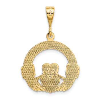 14k Yellow Gold Claddagh Pendant
