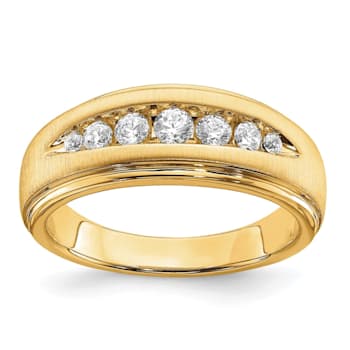 10K Yellow Gold Lab Grown Diamond, SI1/SI2, G H I, Men's Ring