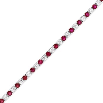 6.25ctw Ruby and Diamond Bracelet in 14k White Gold