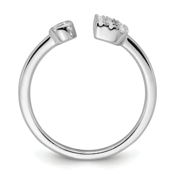 Rhodium Over 14K White Gold Lab Grown Diamond VS/SI GH, Initial B
Adjustable Ring