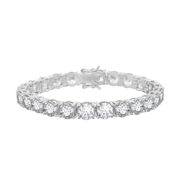 White Cubic Zirconia Platinum Over Sterling Silver Bracelet 36.00ctw