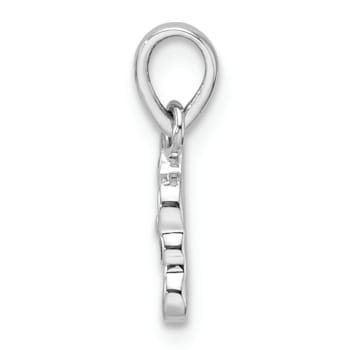 Rhodium Over Sterling Silver Multi-color Enameled Dog Children's Pendant