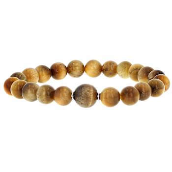 Multi-Color Tiger's Eye Stretchable Bracelet Set Of 3 In Sterling Silver