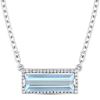 3ctw Sky-Blue Topaz and White Sapphire Halo Necklace in Sterling Silver