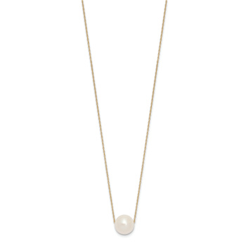 Freshwater Cultured Pearl Station Necklace In 10K Gold 17 Inch