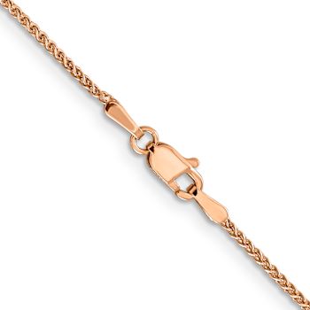 14k Rose Gold 1.2mm Diamond Cut Wheat Chain 30"