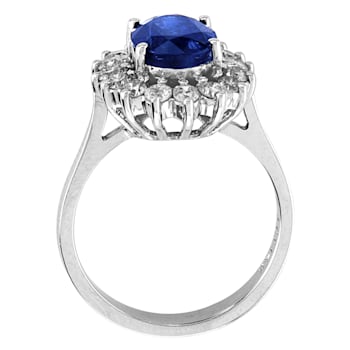 2.75ctw Sapphire and Diamond Ring in 14k White Gold
