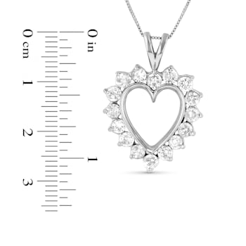 1.50ctw Diamond Heart Pendant 14k White Gold