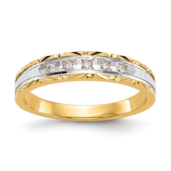 14K Yellow Gold AA Quality Ladies Wedding Band