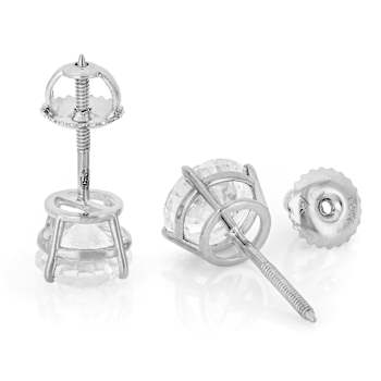 Lab-Grown Diamond Solitaire Stud Earrings 3.00ctw In 10K White Gold
