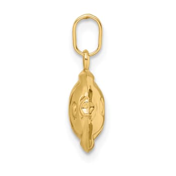 14K Yellow Gold Polished 3-D Fish Pendant