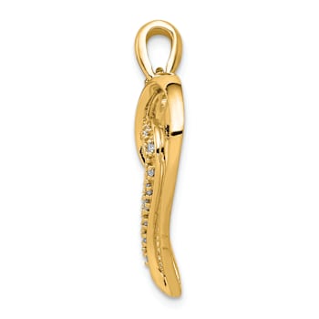 14K Two-tone Gold  Diamonds Heart Pendant