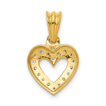 14K Two-tone Gold  Diamond Heart Pendant