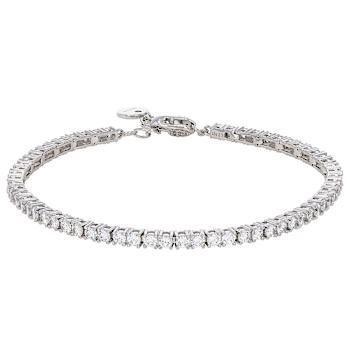 CZ Tennis Bracelet In Platinum-Enhanced Sterling Silver 6.89ctw