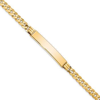 14k Yellow Gold Curb Link ID Bracelet