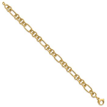 14k Yellow Gold 7.9mm Polished Fancy Link Bracelet