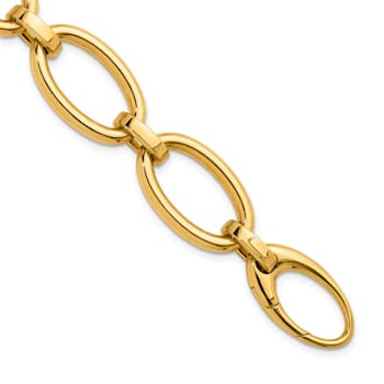 18K Yellow Gold 17.4mm Oval Link 8 inch Bracelet