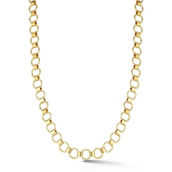 Rachel Zoe Circular Link Chain Necklace in 14K Gold Over Brass