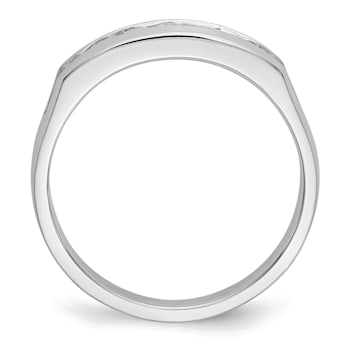 Rhodium Over 14K White Gold Lab Grown Diamond SI1/SI2, G H I, Men's Band