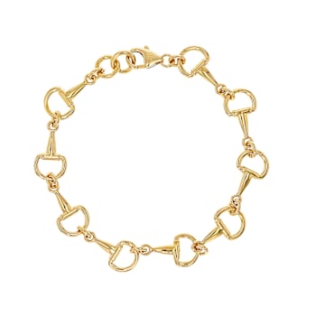 Chain Link Bracelet In 18K Gold Over Bronze