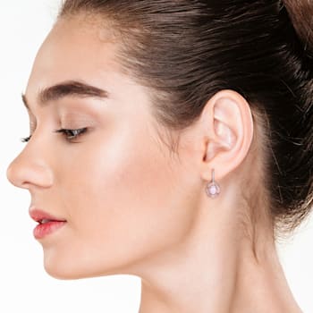 1.5ctw Blue Ethiopian Opal And 0.25ctw Diamond 10k Rose Gold Earrings