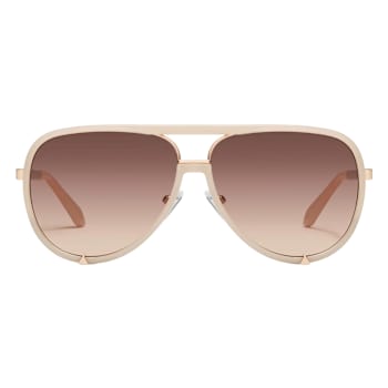 QUAY "HIGH-PROFILE" White Aviator Frame / Brown Polarized
Lenses Sunglasses