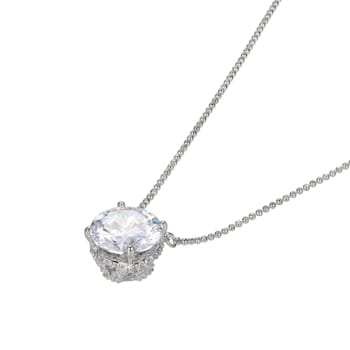 White Cubic Zirconia Platineve®  Solitaire Necklace 6.05ctw