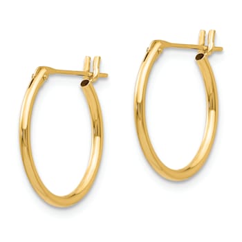 14K Yellow Gold 1.25mm Hoop Earrings