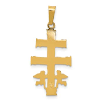 14K Yellow and White Gold Cara Vaca Crucifix Pendant