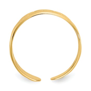 14K Yellow Gold Adjustable Polished Band Toe Ring