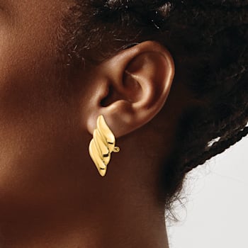14k Yellow Gold Non-pierced Fancy Stud Earrings
