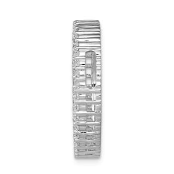 Rhodium Over 10k White Gold 0.76 ctw Diamond Circle Chain Slide Pendant