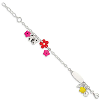 Sterling Silver Enameled Floral Butterfly with 1-inch Extensions
Children's ID Bracelet