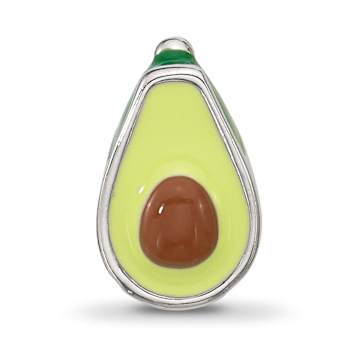 Sterling Silver Kids Enamel Avocado Half with Pit Bead