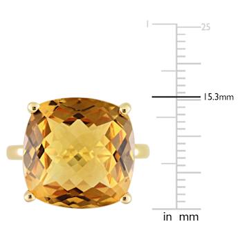Madeira Citrine 14K Yellow Gold Cocktail Ring 15ctw
