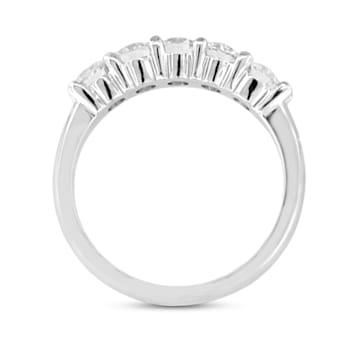 1.00ctw 5 Stone Wedding Band 14k White Gold