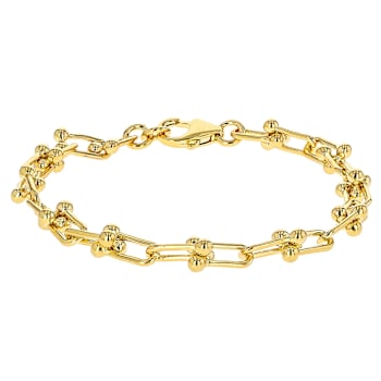 Stirrup Briglia Link Bracelet In 18K Gold Over Bronze