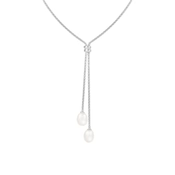 7-8mm White Cultured Freshwater Pearl Sterling Silver Necklace