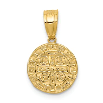 14K Yellow Gold San Benito 2 Sided Round Small Pendant