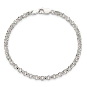 Sterling Silver 4mm Rolo Chain Bracelet