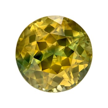 Greenish Yellow Sapphire Loose Gemstone 6.6mm Round 1.72ct