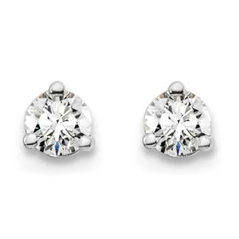 14K White Gold Lab Grown Diamond 1/5ctw Certified VS/SI GH 3-Prong Earrings