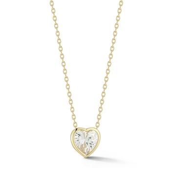 Rachel Zoe Heart CZ Solitaire Pendant Necklace in 14K Gold Over Sterling Silver
