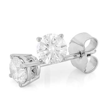 Lab-Grown Diamond Solitaire Stud Earrings 0.50ctw In 10K White Gold