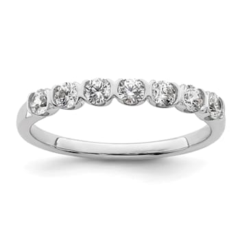 Rhodium Over 14K White Gold 7-Stone Diamond Wedding Band 0.49ctw